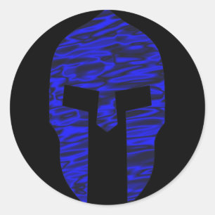 Spartan Blue Runder Aufkleber