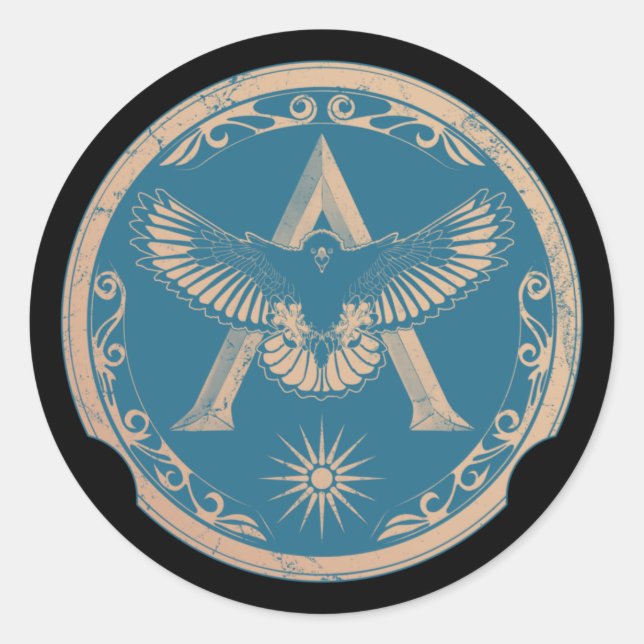Spartan Eagle Griechischer Schild Runder Aufkleber (Vorderseite)