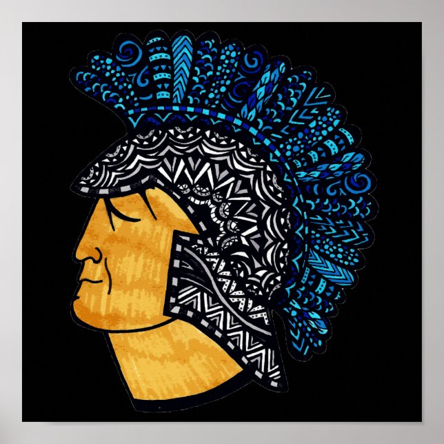Spartan Head - Blau Poster (Vorne)