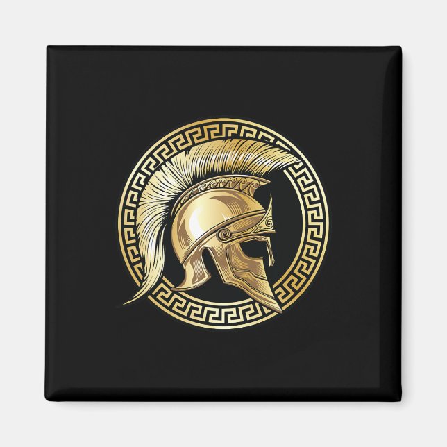 Spartan Helmet Gold Gladiator Sparta Griechisches  Magnet (Vorne)