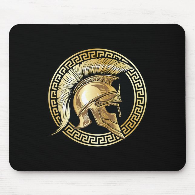 Spartan Helmet Gold Gladiator Sparta Griechisches  Mousepad (Vorne)