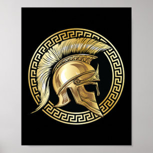 Spartan Helmet Gold Gladiator Sparta Griechisches  Poster