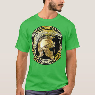 Spartan Helmet Gold Gladiator Sparta Gym Wor T-Shirt