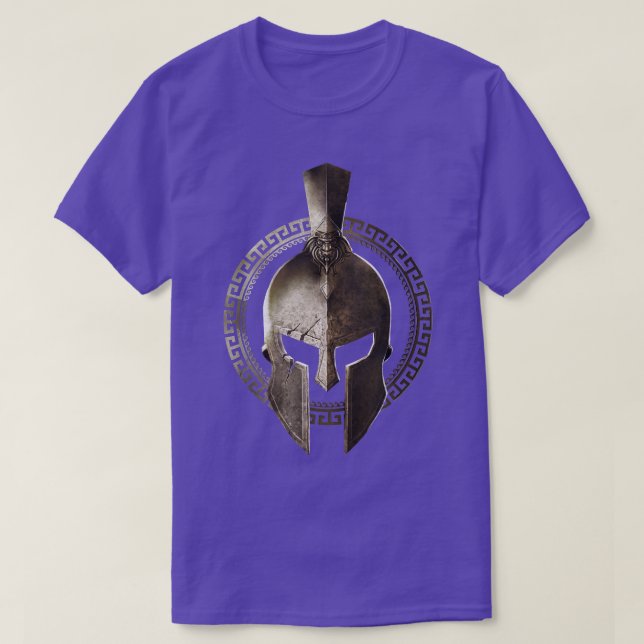 Spartan Helmet Warrior Gladiator Workout Sparta Gr T-Shirt (Design vorne)