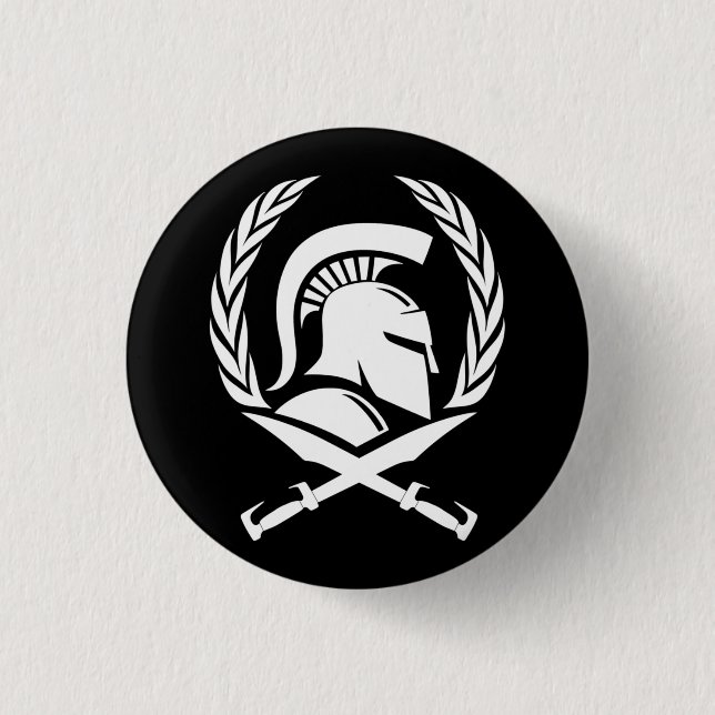 Spartan Helmet Wreath und Schwert Button (Vorderseite)