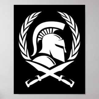 Spartan Helmet Wreath und Schwert Poster