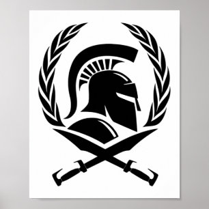 Spartan Helmet Wreath und Schwert Poster