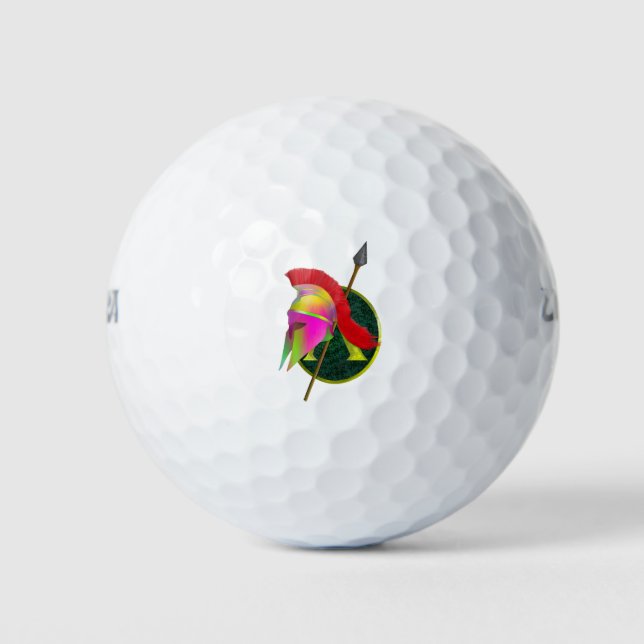 Spartan oder Griechischer Krieger Golfball (Vorderseite)