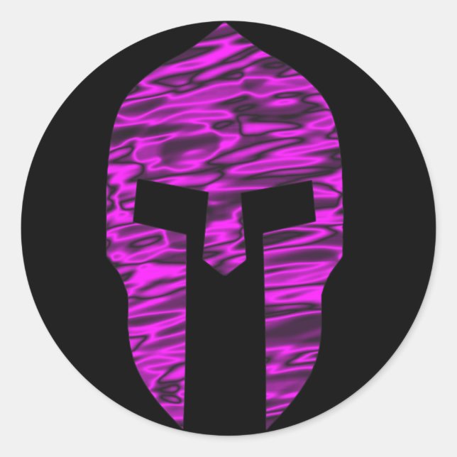 Spartan Pink Runder Aufkleber (Vorderseite)