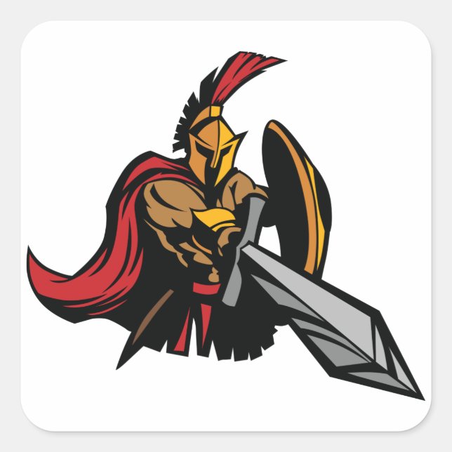 Spartan Quadratischer Aufkleber (Vorderseite)