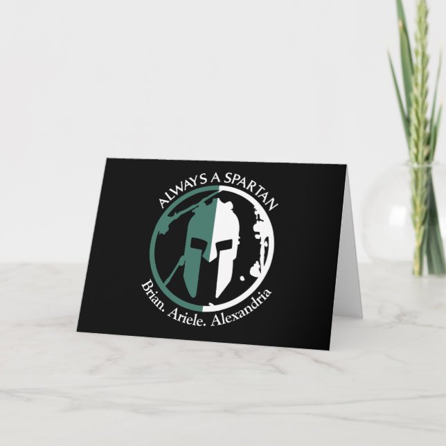 Spartan Strong Go Green - Name Karte (Vorderseite)