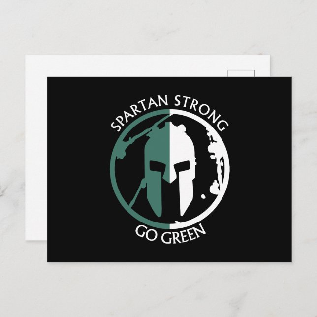 Spartan Strong Go Green Spartan-Krieger Postkarte (Vorne/Hinten)
