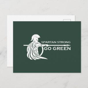Spartan Strong Go Green Spartan Warriors Postkarte