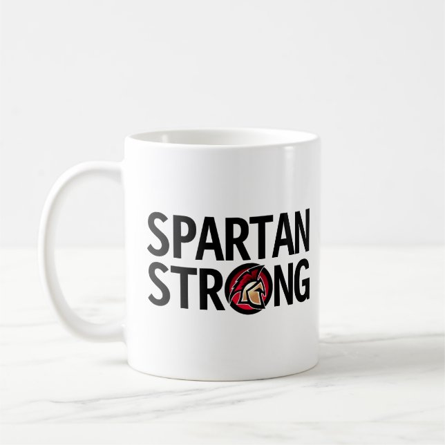 Spartan Strong. Personalisierte Umarmung Kaffeetasse (Links)