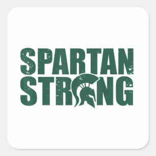 Spartan Strong, trainieren Sie im Fitnessstudio Quadratischer Aufkleber