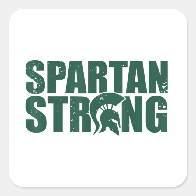 Spartan Strong, trainieren Sie im Fitnessstudio Quadratischer Aufkleber (Vorderseite)