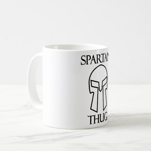 Spartan Thug - White 11 oz Classic Tasse (Vorderseite Links)