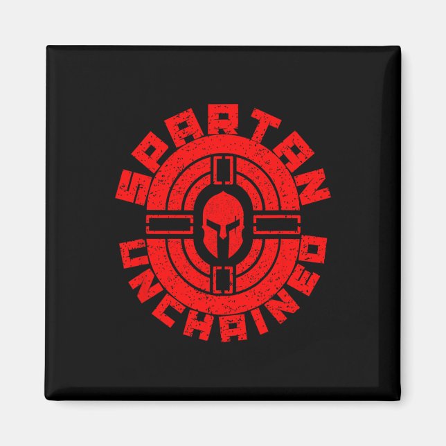 Spartan Unchached Bodybuilding Warrior Race Gym Magnet (Vorne)