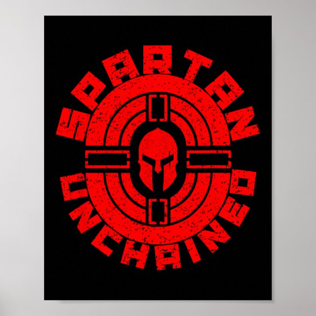 Spartan Unchached Bodybuilding Warrior Race Gym Poster (Vorne)
