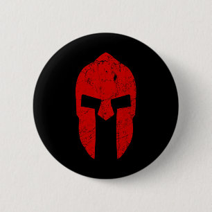 Spartan Warrior Helmet Gym Motivation Button