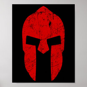 Spartan Warrior Helmet Gym Motivation Poster
