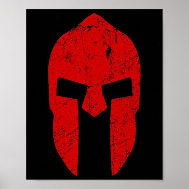 Spartan Warrior Helmet Gym Motivation Poster (Vorne)
