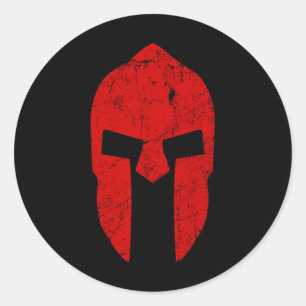 Spartan Warrior Helmet Gym Motivation Runder Aufkleber