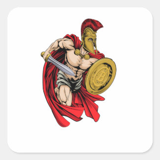 Spartan Warrior Quadratischer Aufkleber