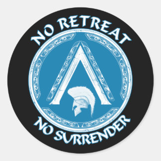 Spartan Warrior und Lambda-Symbol-Sticker Runder Aufkleber