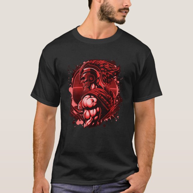 Spartan Warrior Workout Griechischer Gladiator Gym T-Shirt (Vorderseite)