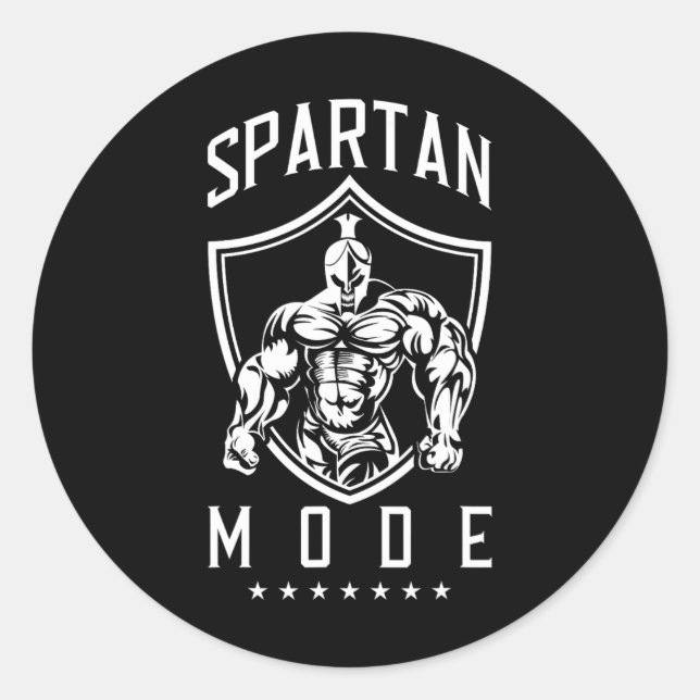 Spartan Workout Mode Fitness Gym Sparta Runder Aufkleber (Vorderseite)