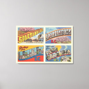 Spartana Süd Carolina Vintage Postkarte Leinwanddruck