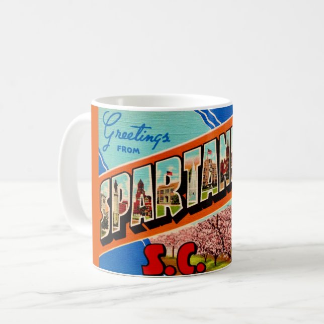 Spartanburg SC Begrüßung  Kaffeetasse (Vorderseite Links)