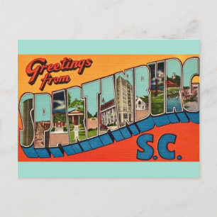 Spartanburg SC Gruß Postkarte