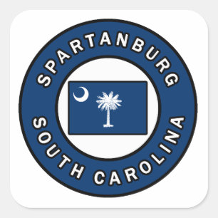 Spartanburg South Carolina Quadratischer Aufkleber