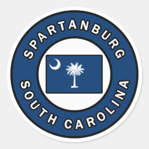 Spartanburg South Carolina Runder Aufkleber