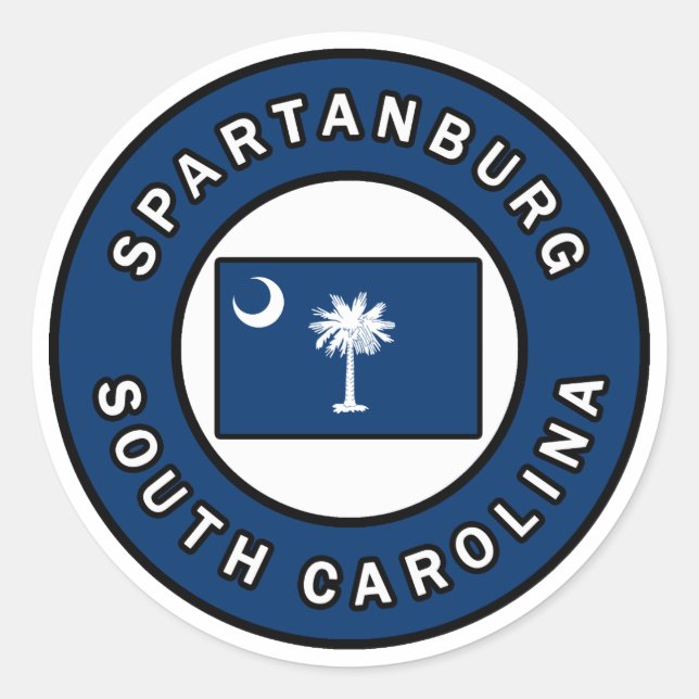 Spartanburg South Carolina Runder Aufkleber (Vorderseite)