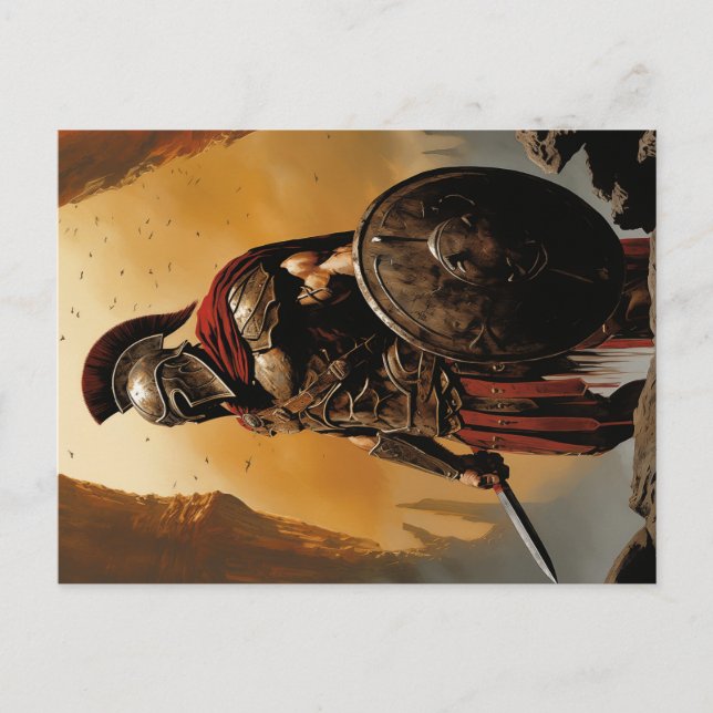 Spartaner Krieger Postkarte (Vorderseite)