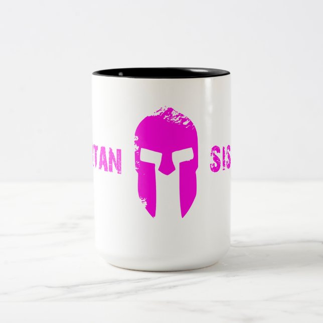 Spartanische Schwester-Tasse Zweifarbige Tasse (Mittel)