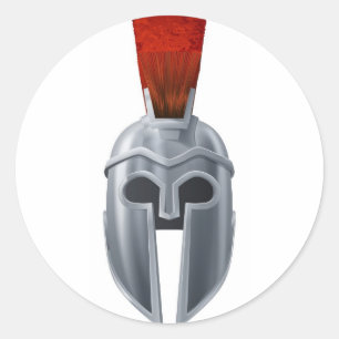 Spartanische Sturzhelmillustration Runder Aufkleber