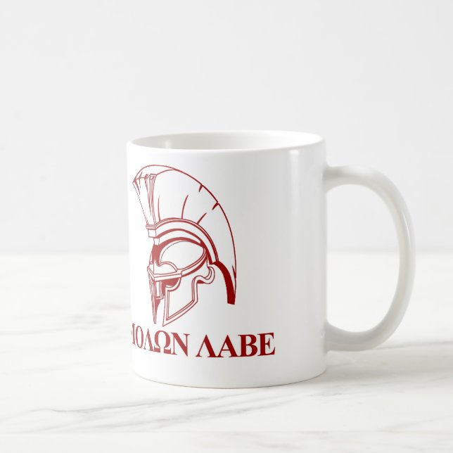 Spartanischer Grieche kommt ihm Molon Labe nehmen Kaffeetasse (Rechts)