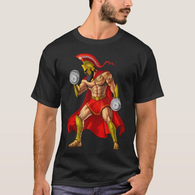 Spartanischer Krieger Bodybuilder T-Shirt (Vorderseite)