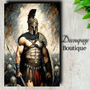 Spartanischer Krieger Dekoupage Seidenpapier
