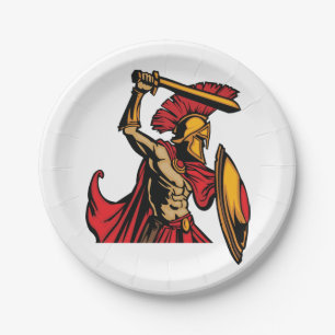 Spartanischer Krieger-Papier-Teller Pappteller