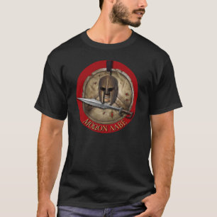Spartanisches Helm Molon Labe rotes backg Shirt