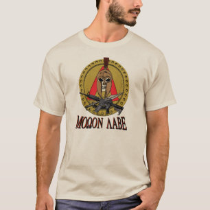 Spartanisches Molon Labe Plakatrd-Shirt T-Shirt