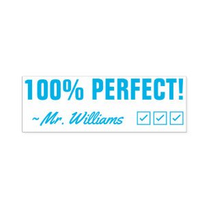 Spaß "100% PERFEKT!" Briefmarke aus Gummi Permastempel
