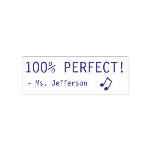 Spaß "100% PERFEKT!" + Teacher's Name Rubber Brief Permastempel