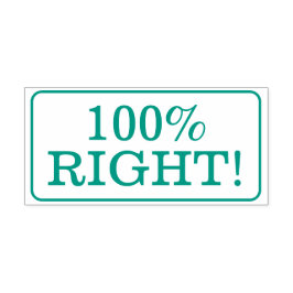 Spaß "100% Recht!" Schullehrer Rubber-Briefmarke Permastempel