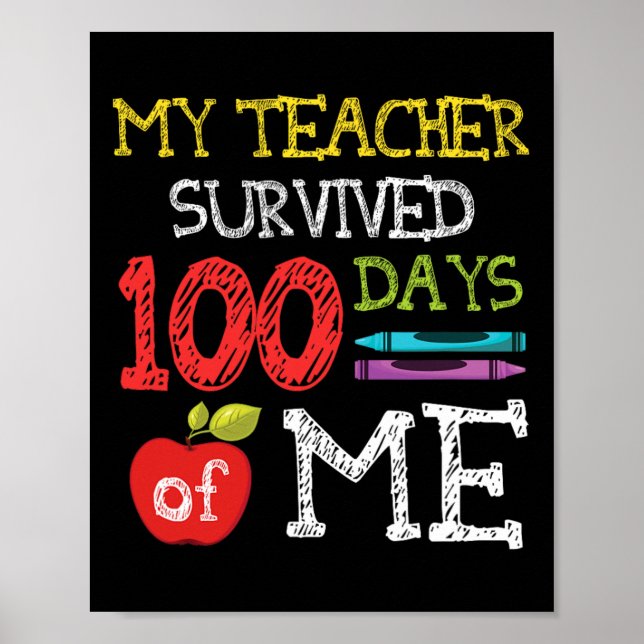 Spaß 100 Tage Schulkinder 100. Schultag Poster (Vorne)